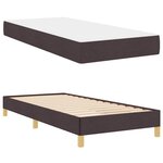vidaXL Lit à ressorts Marron 90 x 200 cm Tissu  Bois Engineered