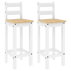 vidaXL Chaises de bar lot de 2 blanc bois de pin solide