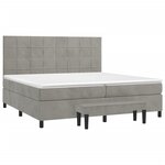 vidaXL Sommier à lattes de lit et matelas Gris clair 200x200cm Velours