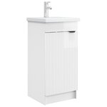 vidaXL Meuble de salle de bain avec évier Blanc brillant