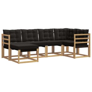 vidaXL Ensemble de canapés d'extérieur 6 Pièces Blanc et noir