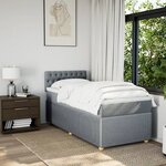 vidaXL Sommier à lattes de lit avec matelas Gris clair 100x200cm Tissu