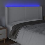 vidaXL Tête de lit à LED Blanc 203x16x118/128 cm Similicuir