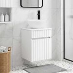 vidaXL Meuble de lavabo mural Blanc 39 x 35 x 63 cm Bois d'ingénierie