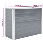 vidaXL Lit surélevé de jardin Acier galvanisé 100x40x77 cm Gris