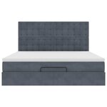 VidaXL Cadre de lit ottoman avec matelas gris foncé 180x200cm velours