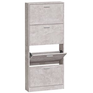 vidaXL Armoire à chaussures Gris béton 59x17x150 cm Bois d'ingénierie