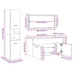 vidaXL Ensemble de meubles de salle de bain 4 Pièces gris béton