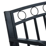 vidaXL Banc de jardin 125 cm Noir Acier