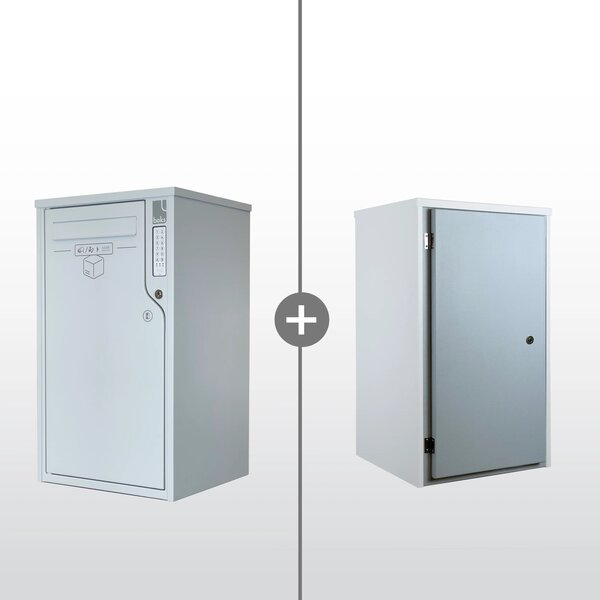 Boîte aux lettres et colis 2-en-1 connectée Boks One + Porte arrière pour encastrement (RAL 7035)