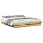 vidaXL Cadre de lit sans matelas 200 x 200 cm en bois massif de chêne