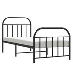 vidaXL Cadre de lit métal sans matelas avec pied de lit noir 90x190 cm