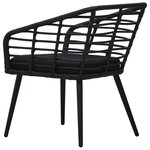 vidaXL Chaises de jardin lot de 2 avec coussins Résine tressée Noir