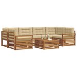 vidaXL Ensemble de canapés d'extérieur 7 Pièces Naturel et Beige