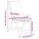 vidaXL Chaises de bistro pliantes lot de 4 et coussins blanc crème