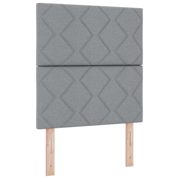 vidaXL Lit avec ressorts et matelas - Gris clair  80x200 cm  Tissu