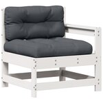 vidaXL Salon de jardin avec coussins 8 Pièces blanc bois de pin massif
