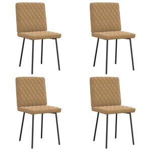 vidaXL Chaises à manger lot de 4 marron velours
