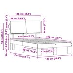 vidaXL Cadre de lit avec tête de lit rembourrée Gris foncé