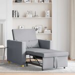 vidaXL Canapé-lit escamotable simple Gris clair 90 x 165 x 87 cm tissu