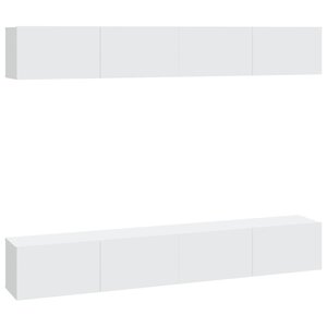 vidaXL Meubles TV muraux 4 Pièces blanc 100x30x30 cm