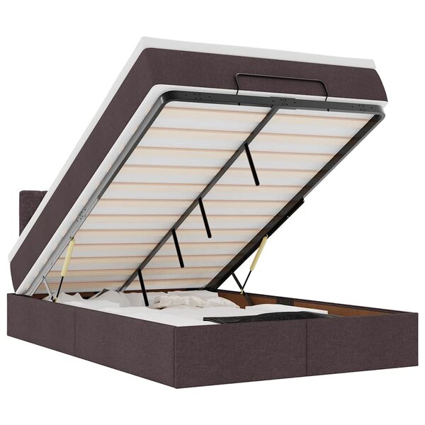 vidaXL Lit ottoman avec matelas marron foncé 120x200 cm tissu