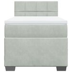 vidaXL Sommier à lattes de lit et matelas Gris clair 100x200cm Velours