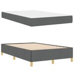 vidaXL Cadre de lit avec matelas Gris foncé 120 x 190 cm tissu