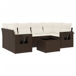 vidaXL Salon de jardin avec coussins 7 Pièces marron résine tressée