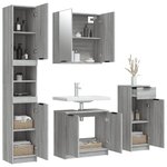 vidaXL Ensemble d'armoires de salle de bain 4 Pièces sonoma gris