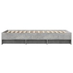 vidaXL Cadre de lit gris béton 75x190 cm bois d'ingénierie