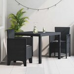 vidaXL Ensemble de salle à manger pour jardin 3 Pièces Anthracite