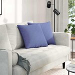 vidaXL Coussins de canapé 2 Pièces Bleu 45 x 45 cm tissu