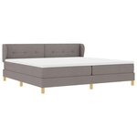 vidaXL Lit à ressorts avec matelas Taupe 200 x 200 cm tissu