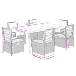 vidaXL Ensemble à manger de jardin et coussins 7 Pièces beige poly rotin