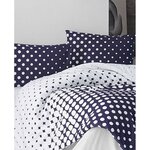 Parure de lit - housse de couette 220 x 240 + 2 taies d'oreiller 60 x 60 coton renforcé - Bleu
