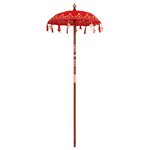 vidaXL Parasol balinais avec base Rouge 95 x 95 x 260 cm