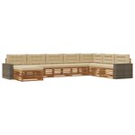 vidaXL Ensemble de canapés d'extérieur 8 pc Naturel et Beige
