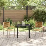 vidaXL Chaises empilables de jardin 2 pc Marron et beige