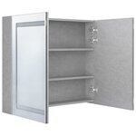 vidaXL Armoire de salle de bain à miroir LED Gris béton 80x12x68 cm