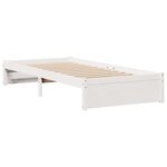 vidaXL Lit bibliothèque sans matelas blanc 90x190cm bois de pin massif