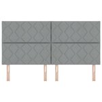 vidaXL Tête de lit avec des lumières à LED Gris clair 180 cm tissu