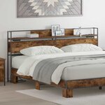 vidaXL Tête de lit de rangement Chêne fumé 200 cm Bois d'ingénierie