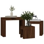 vidaXL Tables basses gigognes 3 Pièces chêne marron bois d'ingénierie