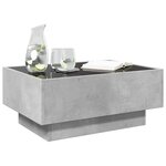 vidaXL Table basse avec LED gris béton 70x50x30 cm bois d'ingénierie