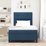 vidaXL Lit à ressorts avec matelas Bleu 120 x 190 cm tissu
