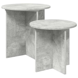 vidaXL Ensemble de tables d'appoint 2 Pièces Gris béton Bois d’ingénierie