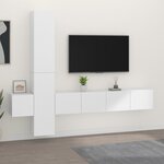 vidaXL Ensemble de meubles TV 5 Pièces Blanc Bois d'ingénierie