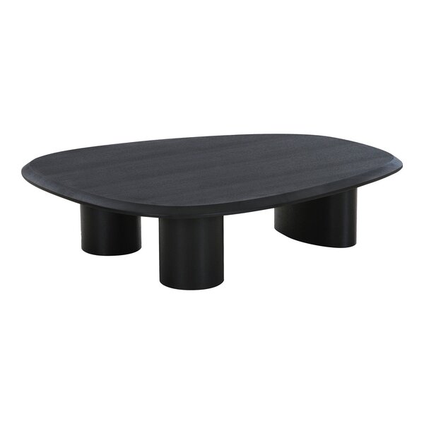 Table basse placage frêne noir 78x96x32 cm