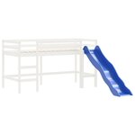 vidaXL Lit mezzanine enfants toboggan blanc 80x200 cm bois pin massif